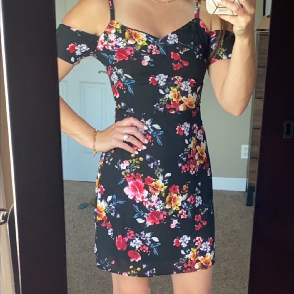 Black floral dress